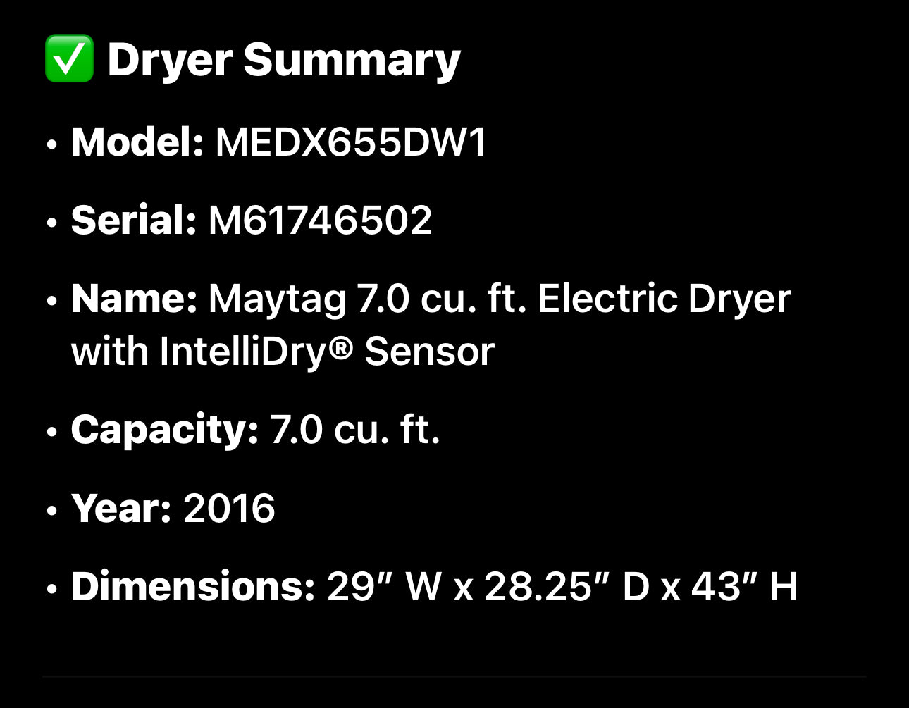 Maytag 7.0 cu. ft. Electric Dryer with IntelliDry® Sensor