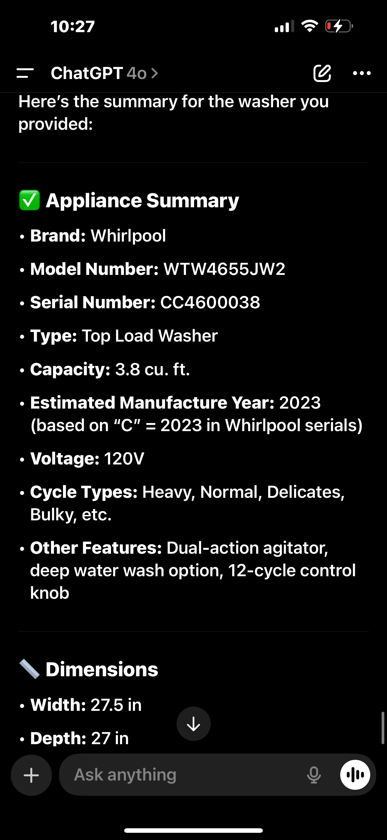 Whirlpool 3.8 cu. ft. Top Load Washer with Deep Water Wash Option