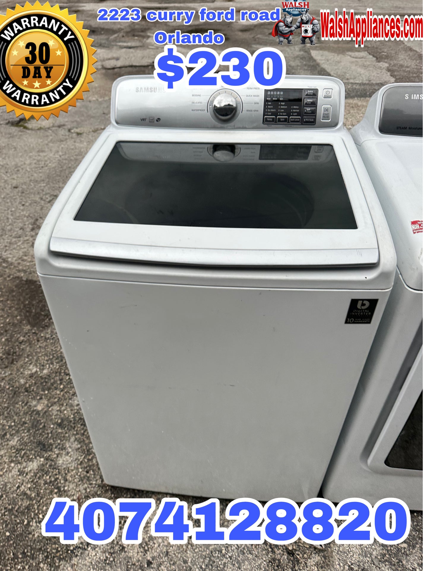 Samsung WA45H7000AW/AA 4.5 Cu. Ft. 9-Cycle High-Efficiency Top-Loading Washer