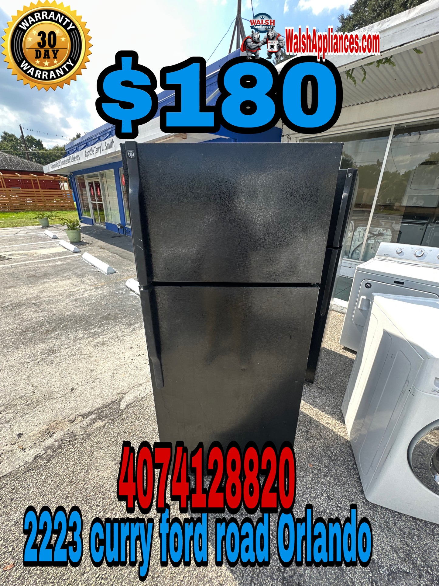 GE 17.5 cu. ft. Top-Freezer Refrigerator (Black)