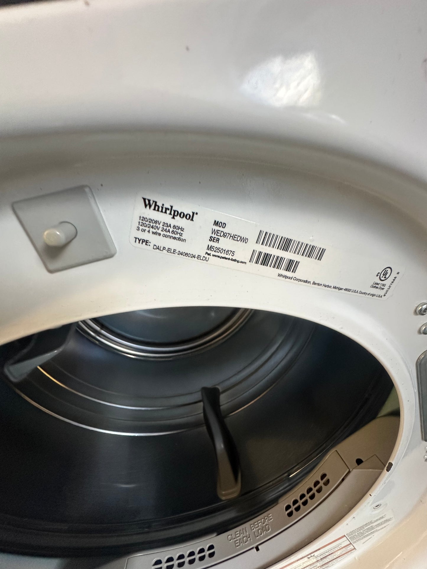 Whirlpool Duet® 7.4 cu. ft. Front-Load Electric Steam Dryer