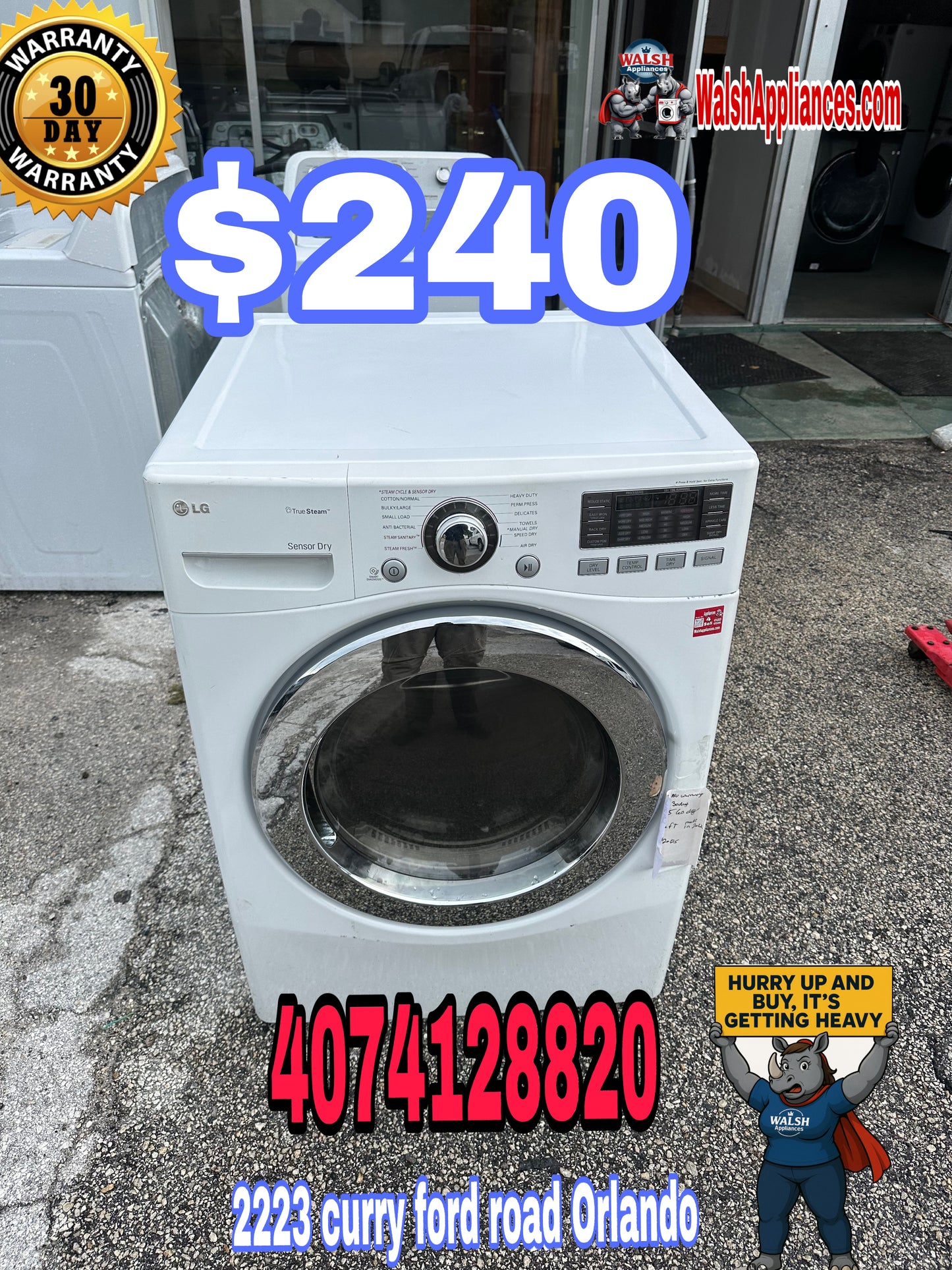 27 Inch Electric Dryer with 7.3 cu. ft. Capacity