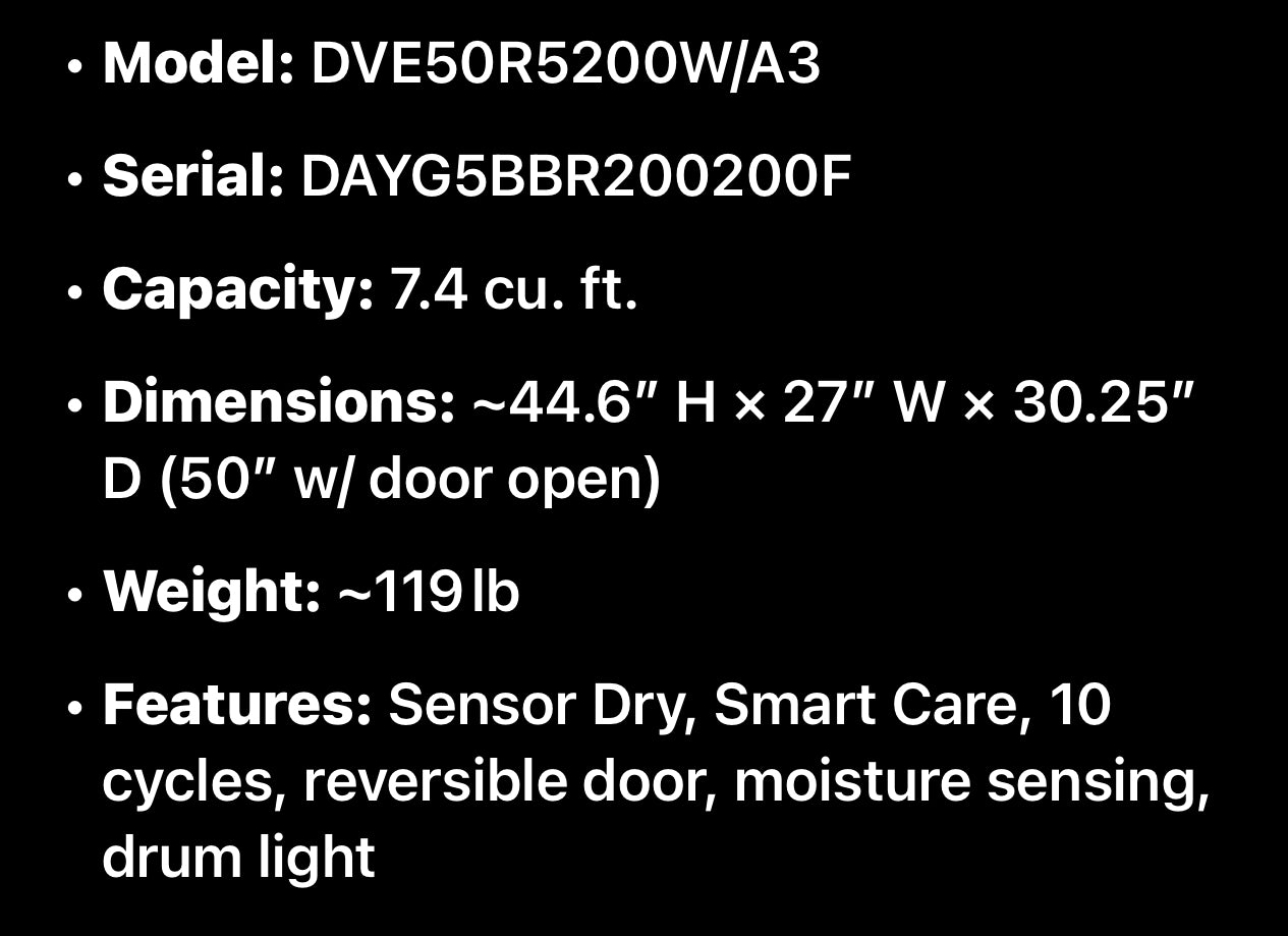 Samsung 7.4 cu. ft. Electric Dryer with Sensor Dry