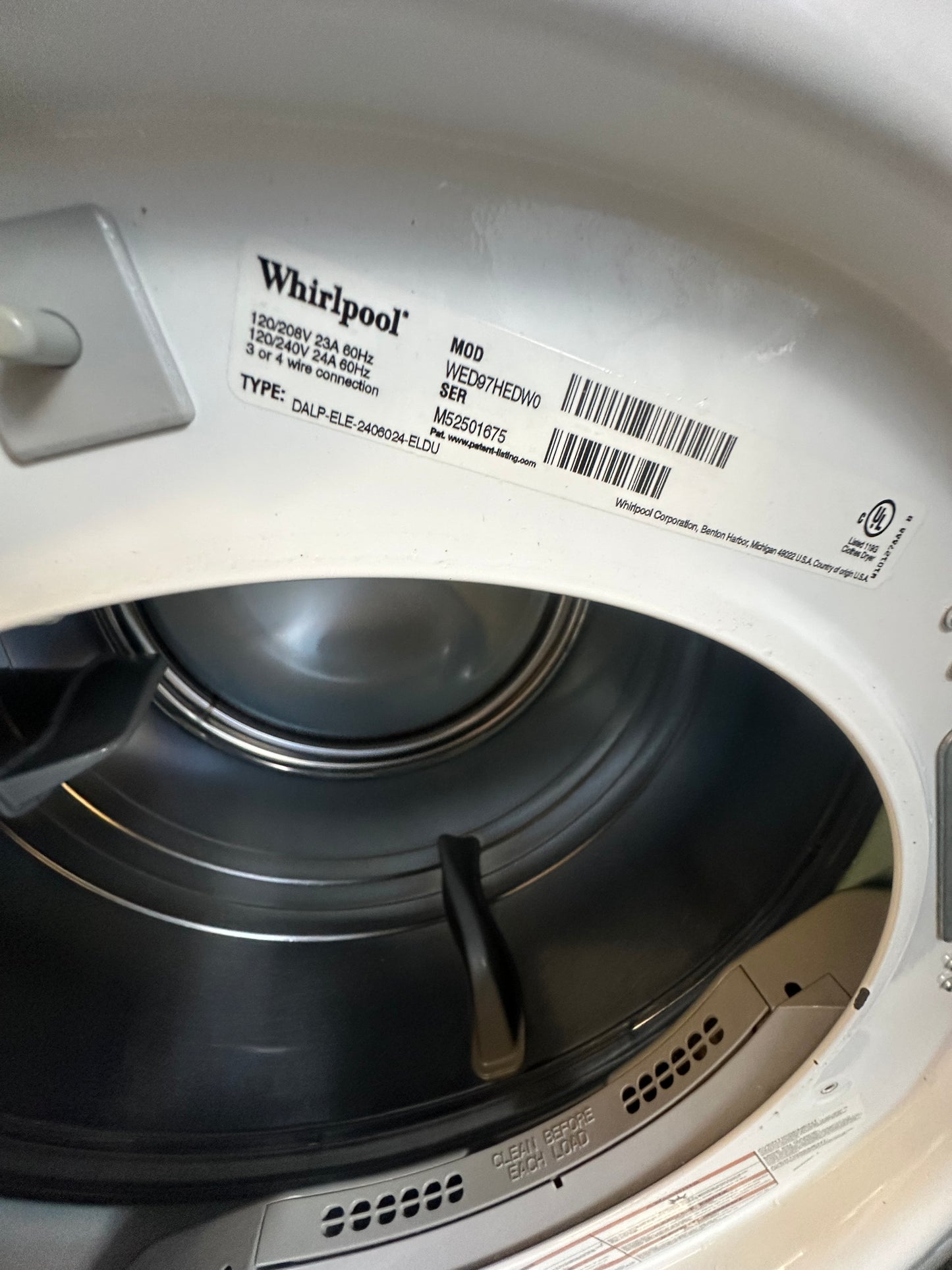 Whirlpool Duet® 7.4 cu. ft. Front-Load Electric Steam Dryer