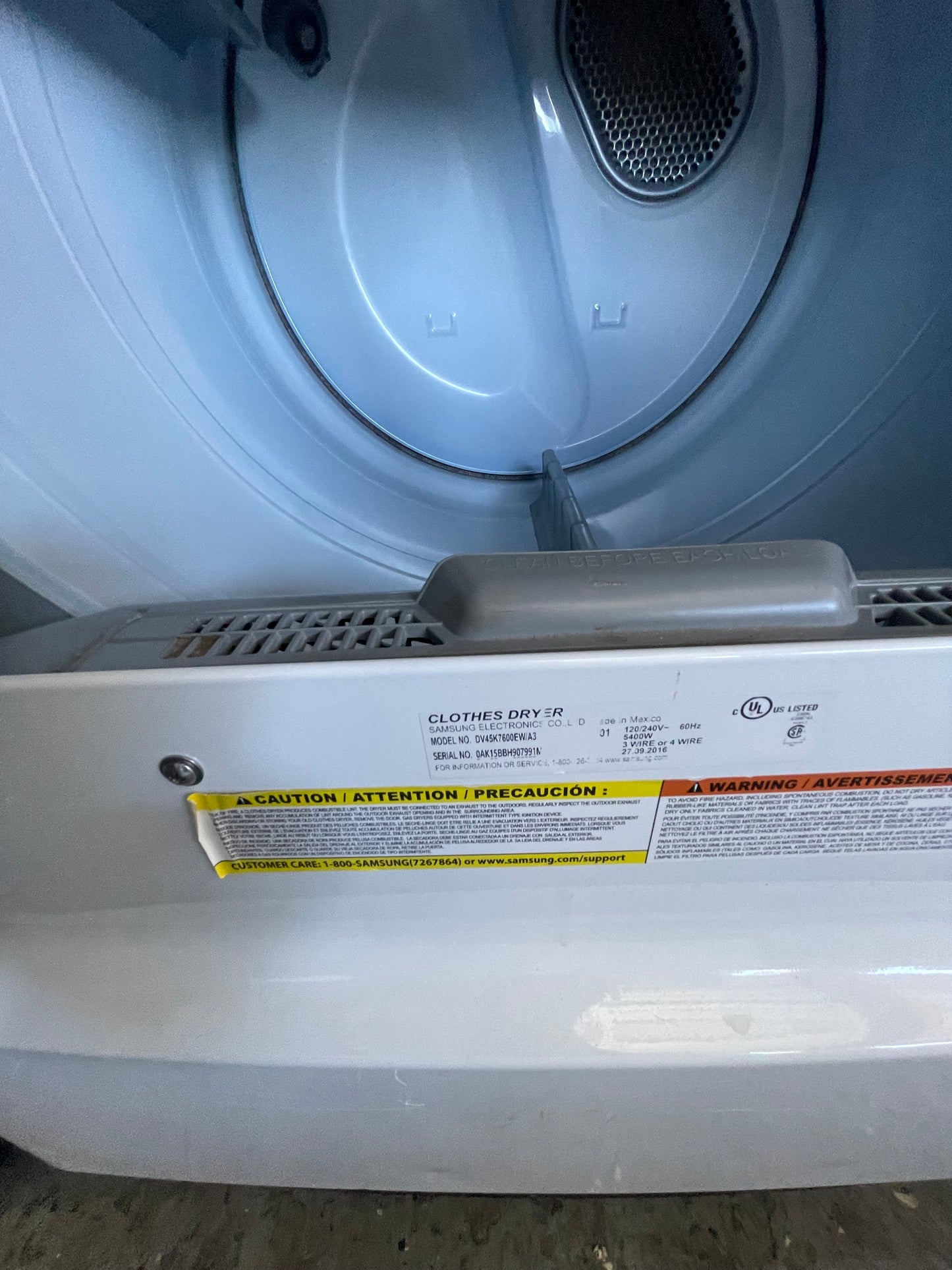🔥 Samsung DV45K7600EW/A3 Electric Dryer