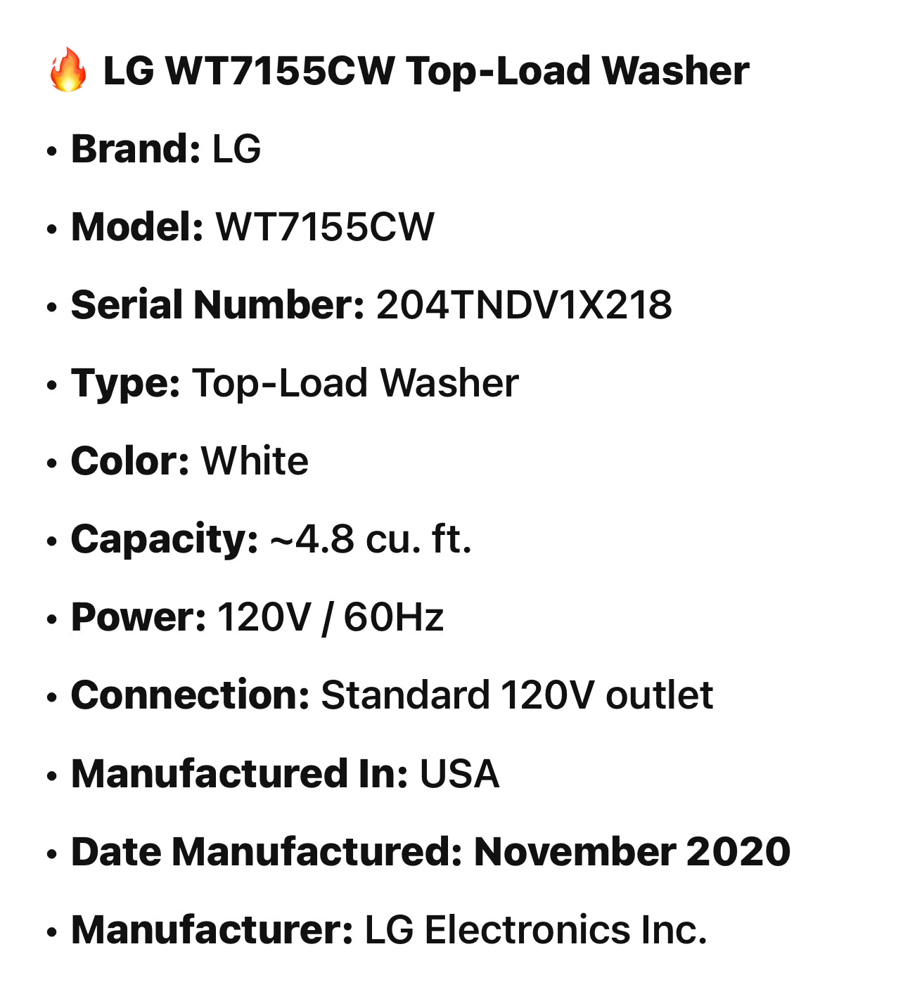 🔥 LG WT7155CW Top-Load Washer