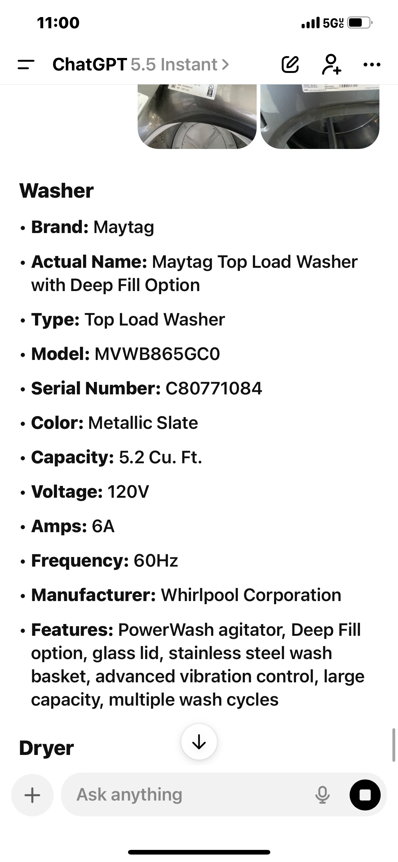Maytag Washer And Electric Dryer