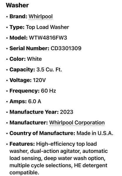 Whirlpool 3.5-cu ft High Efficiency Top-Load Washer