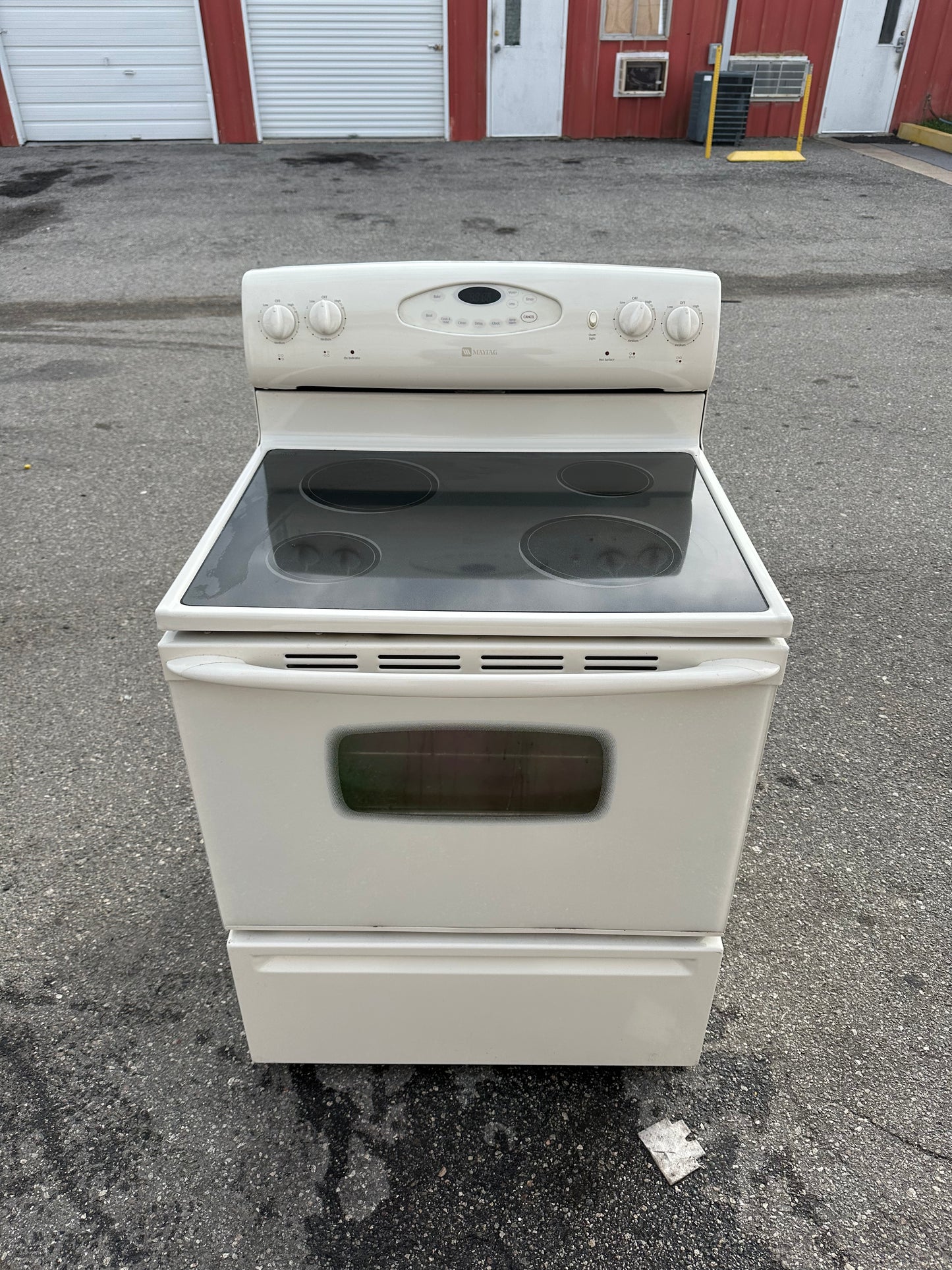 Maytag Range - White - 30 Inch Freestanding Electric Range with Hot-Surface Indicator Light and Self-Cleaning Oven: White