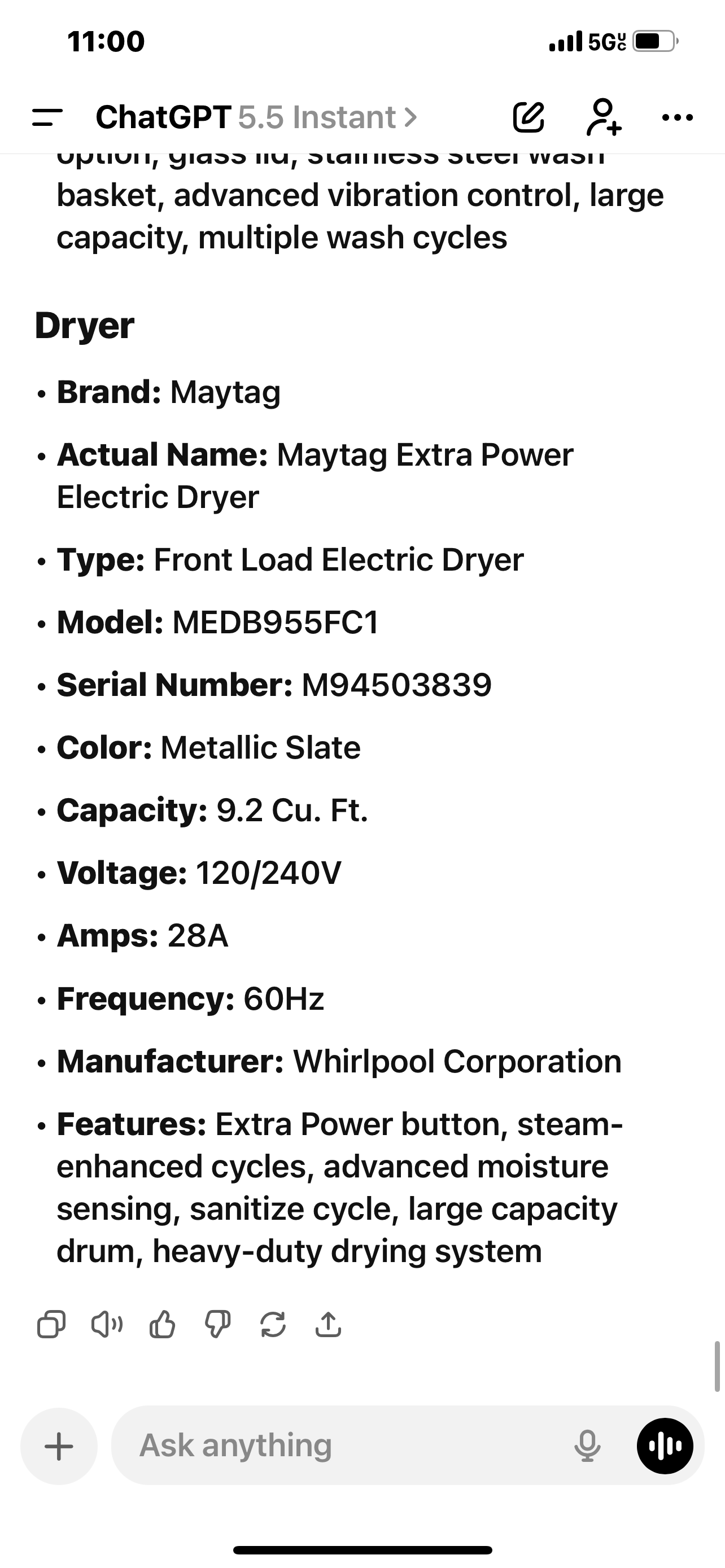 Maytag Washer And Electric Dryer
