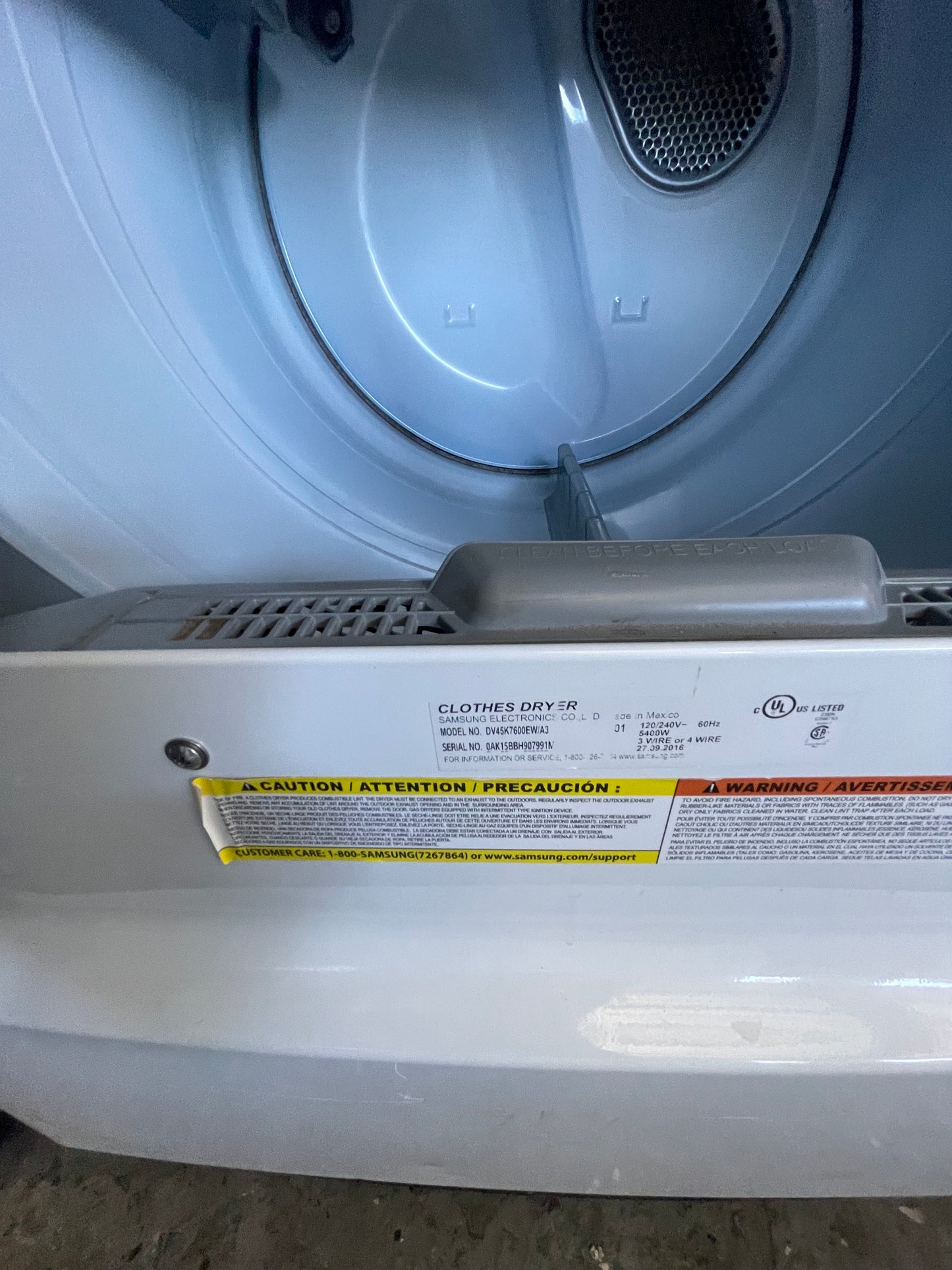 🔥 Samsung DV45K7600EW/A3 Electric Dryer