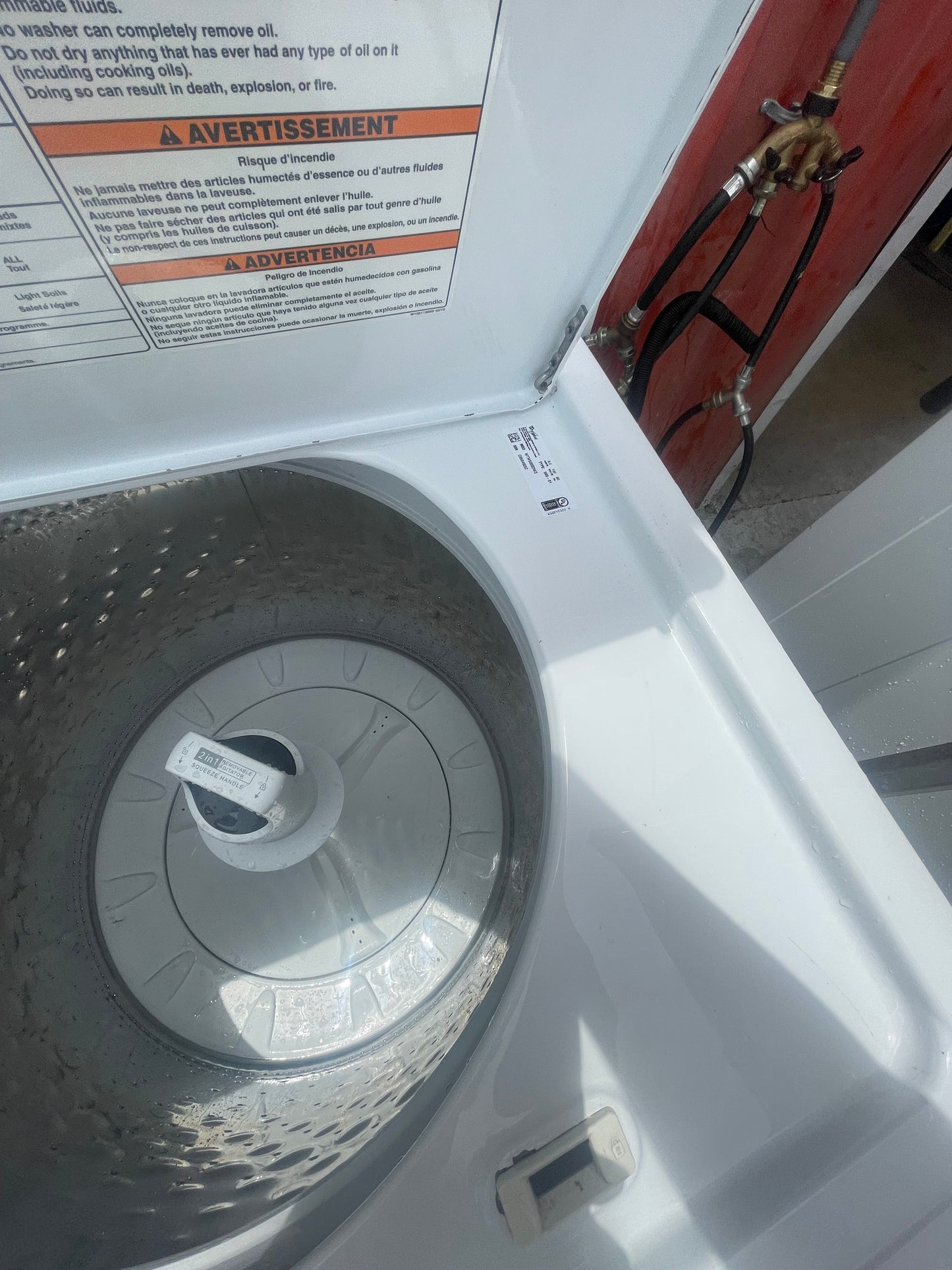 Whirlpool Washer 2in1 Removable Agitator