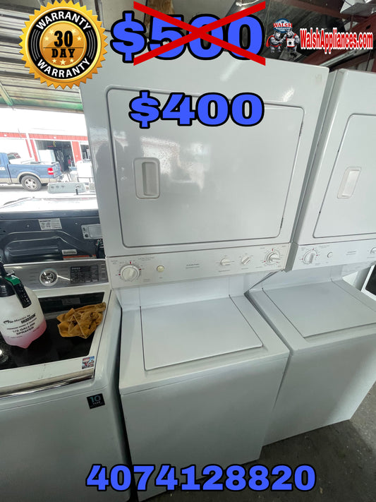 GE® 27" Unitized Spacemaker® Washer and Electric Dryer