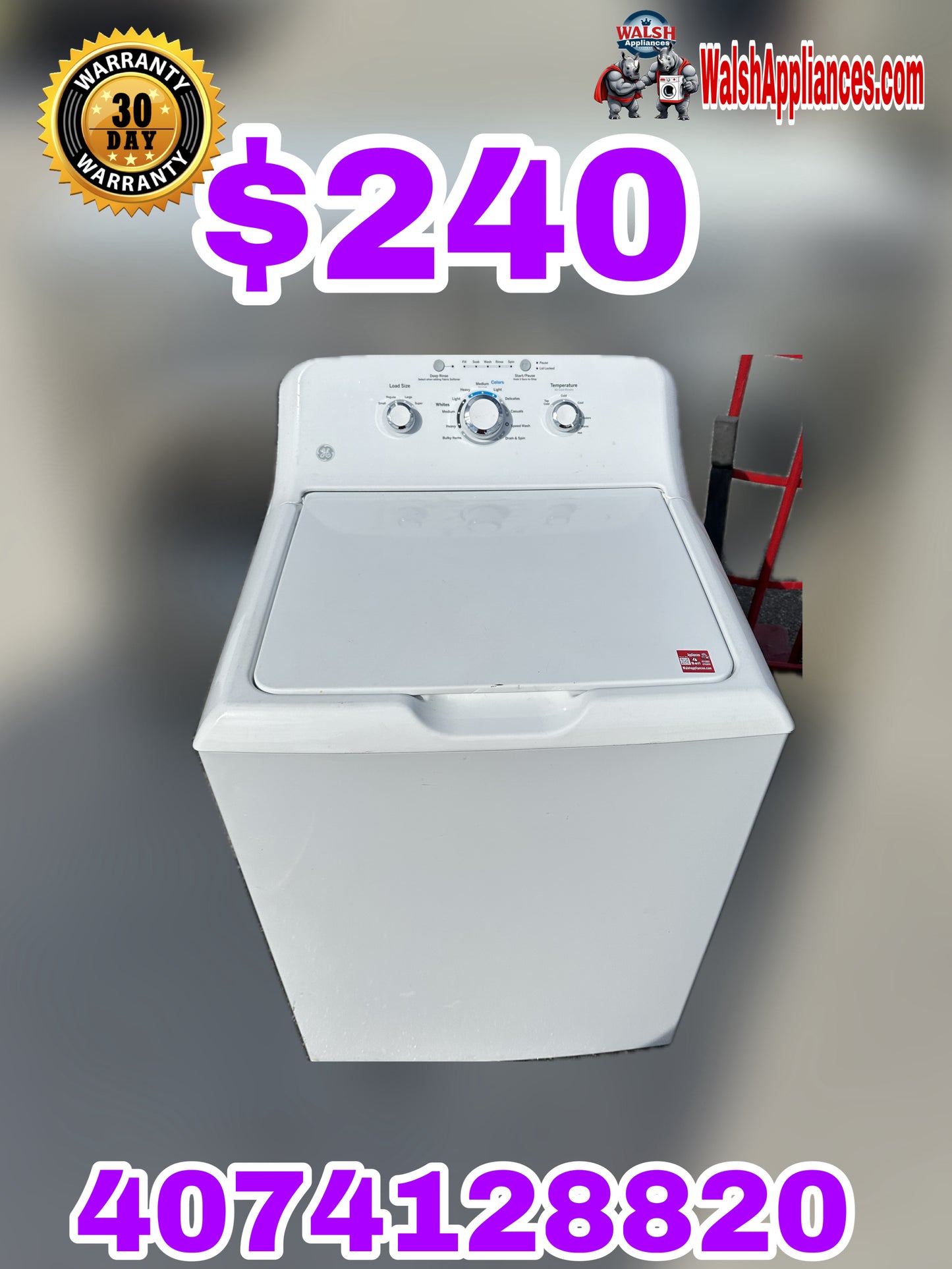 Ge Washer - White - 27 Inch 3.8 cu. ft. Top Load Washer with 11 Wash Cycles