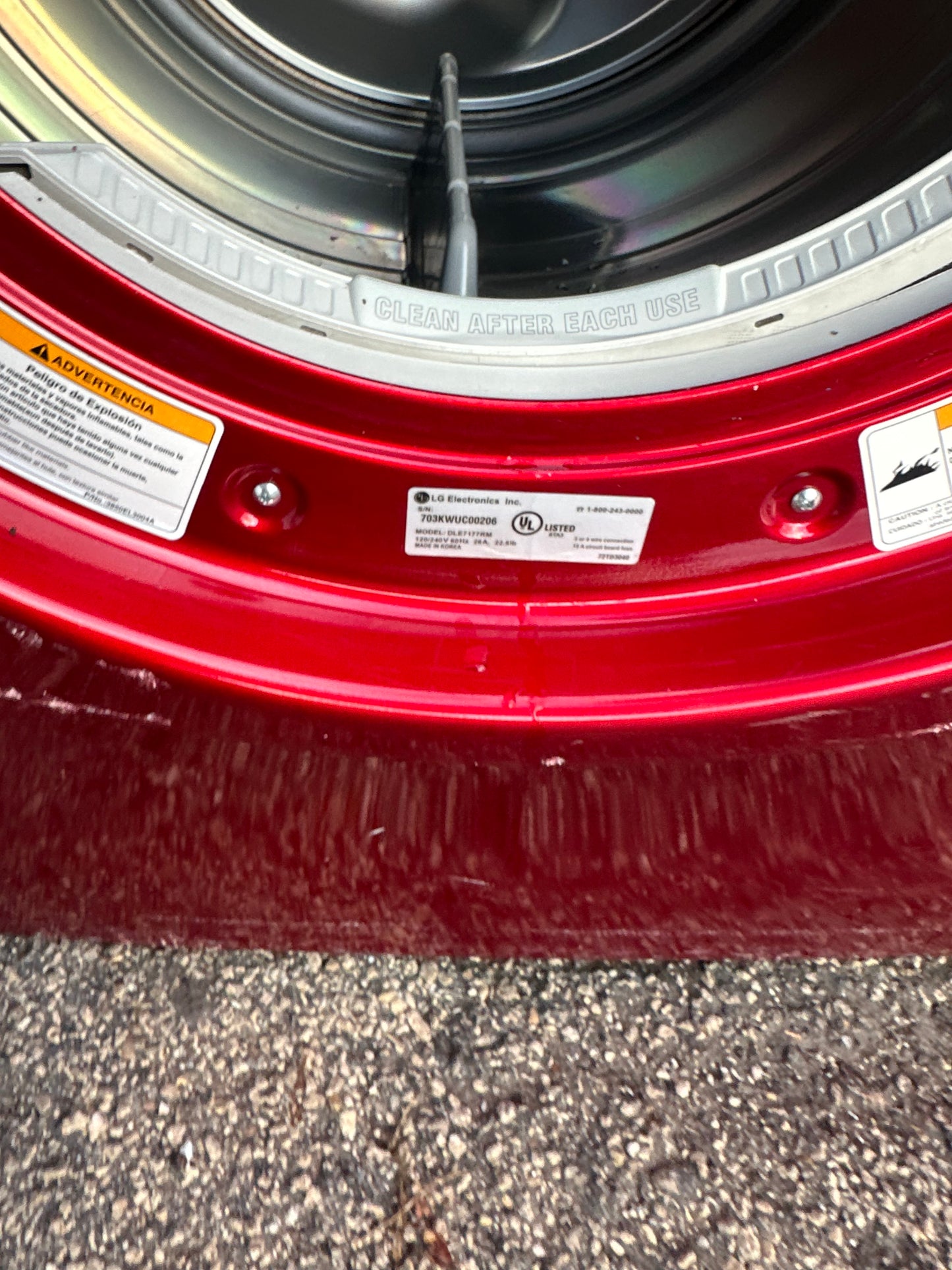 LG DLE7177RM Electric Dryer (Cherry Red)
