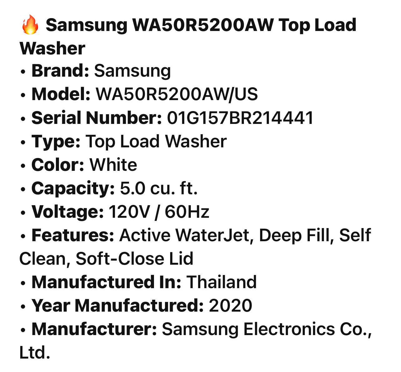 Samsung Washer And Electric Dryer Set