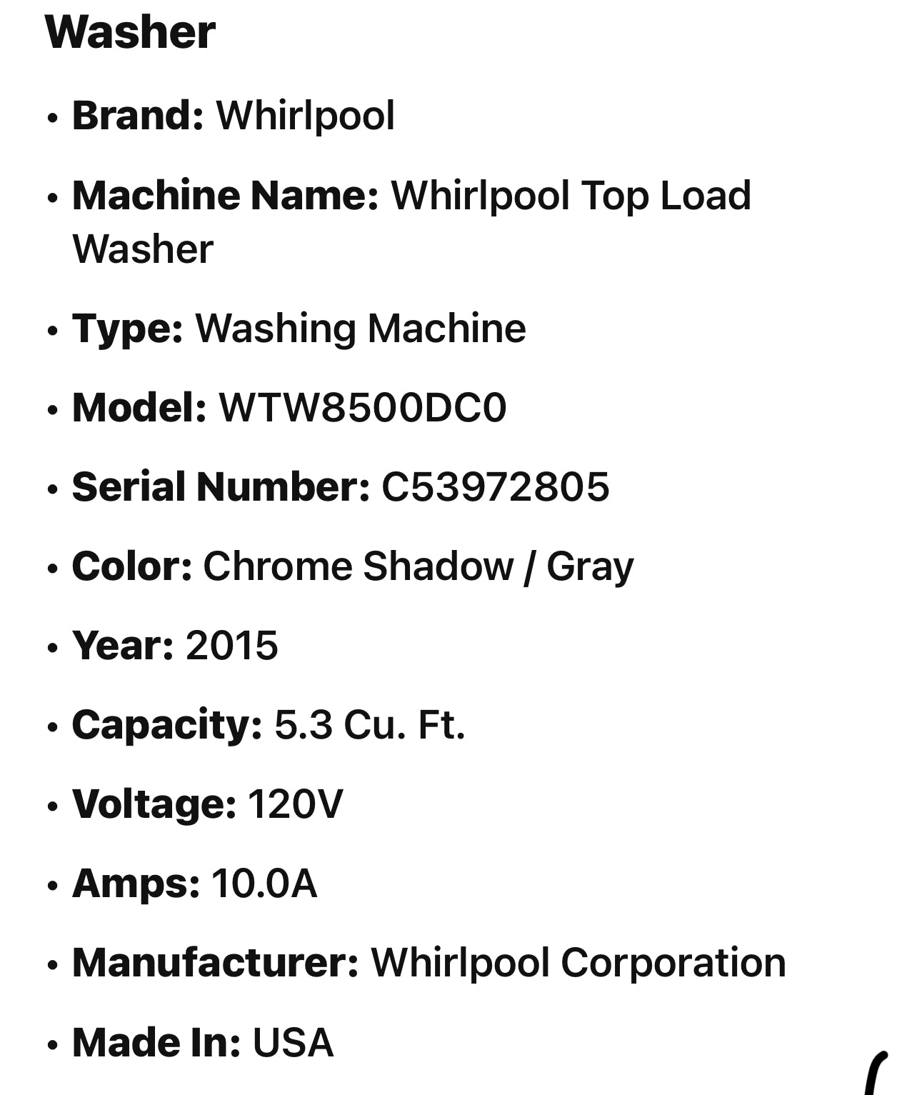 Whirlpool Washer And Electric Dryer Set
