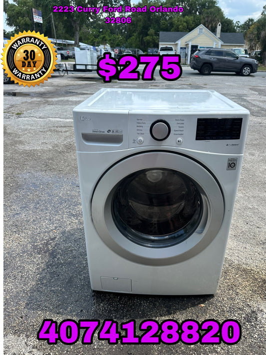 Lg Washer - White - 27 Inch Front Load Smart Washer with 4.5 cu. ft. Capacity