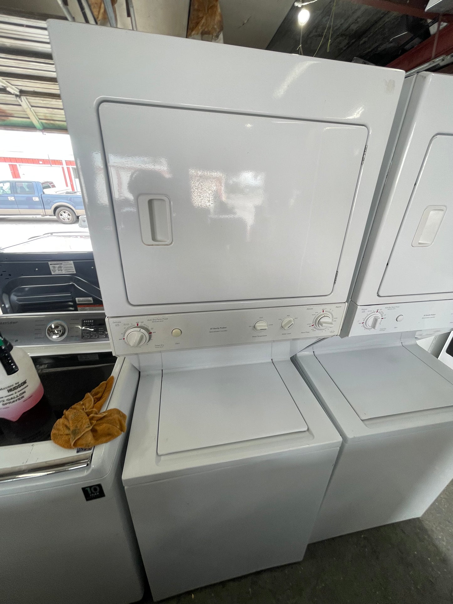 GE® 27" Unitized Spacemaker® Washer and Electric Dryer