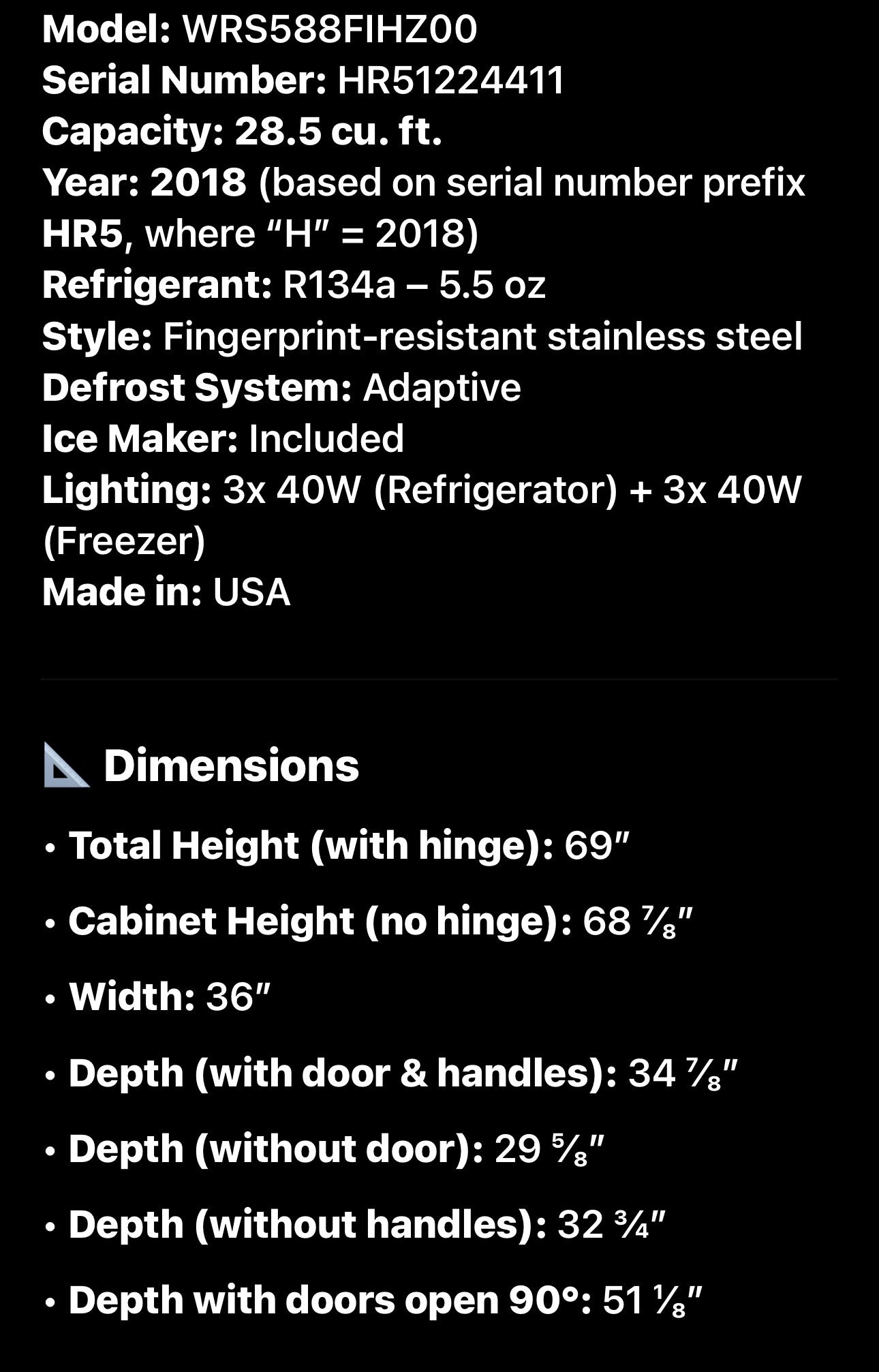 Whirlpool 28.5 Cu. Ft. Stainless Side-by-Side Fridge
