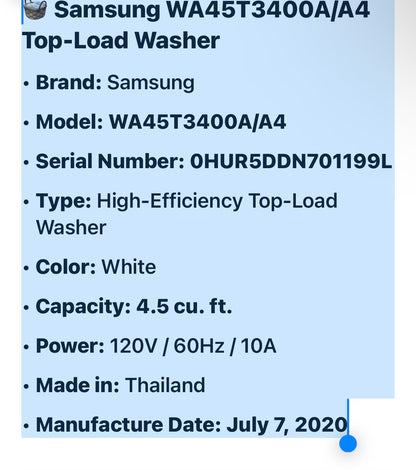 Samsung 4.5 cu. ft. White Top-Load Washer