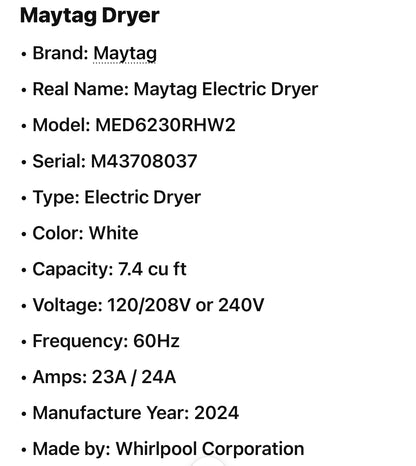 Maytag 7.4 cu. ft. vented Top Load Electric Dryer in Midnight Steel with Extra Power