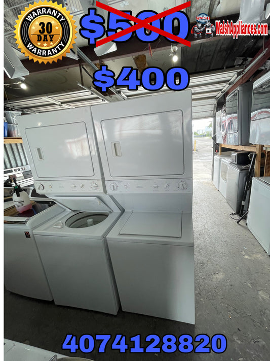 GE® 27" Unitized Spacemaker® Washer and Electric Dryer