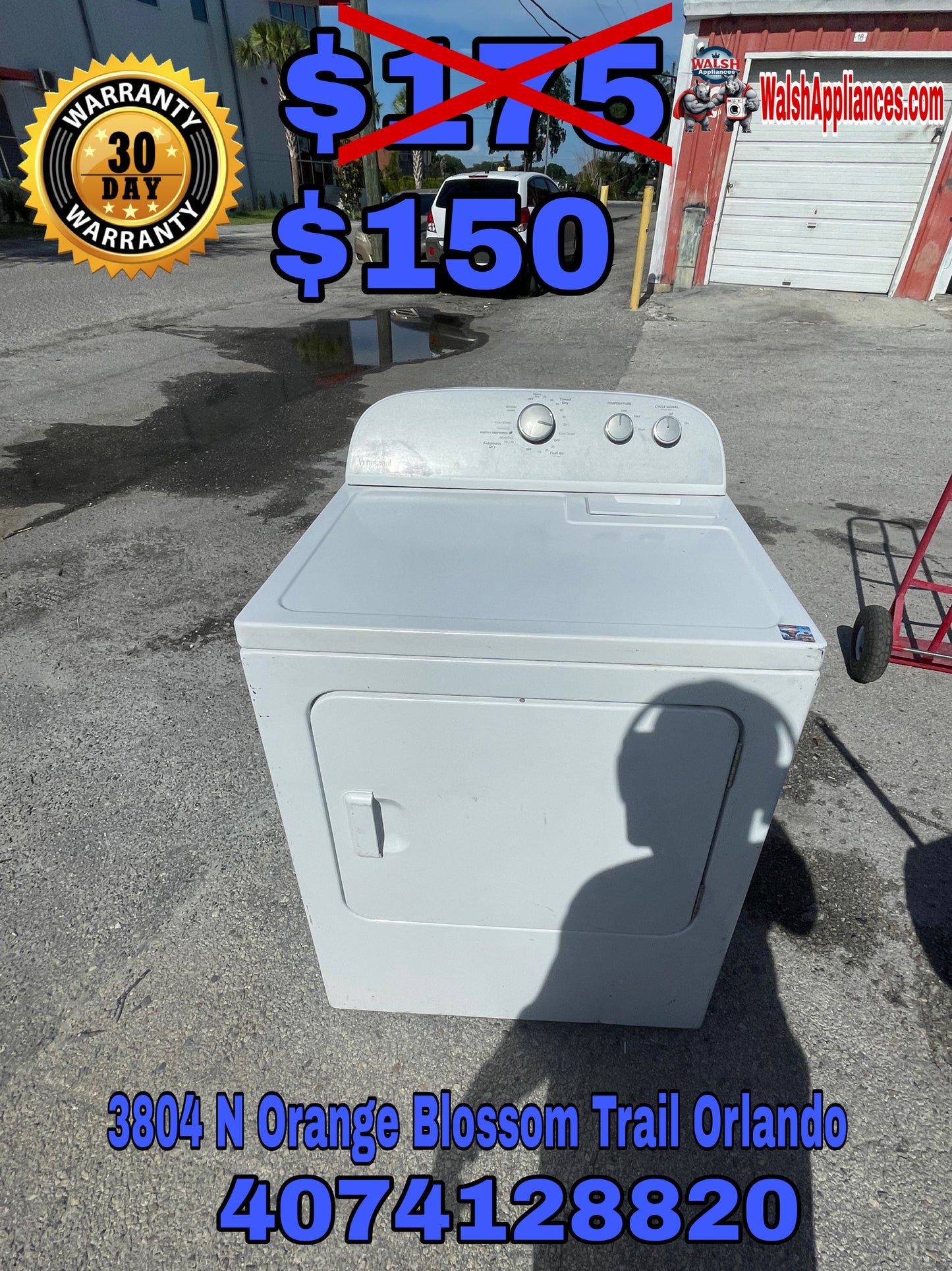 Whirlpool  WED4815EW
7.0 cu. ft. Electric Dryer with AutoDry™ Drying System and Wrinkle Shield™ Option
