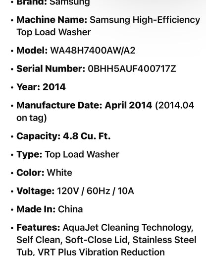Samsung Washer And Electric Dryer AlSet