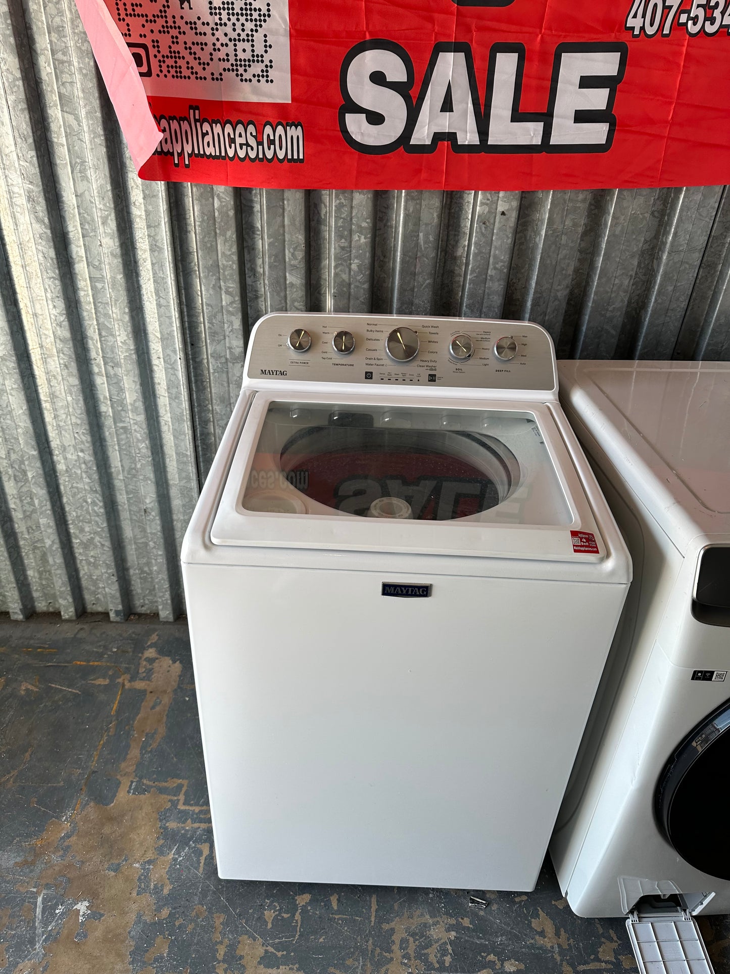 Maytag Washer - White - 28 Inch Top Load Smart Washer