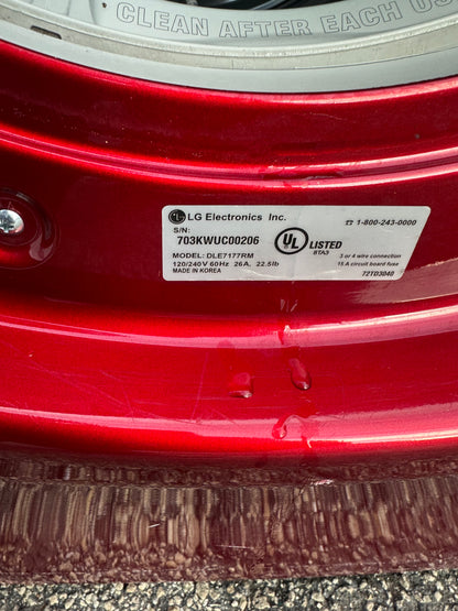 LG DLE7177RM Electric Dryer (Cherry Red)