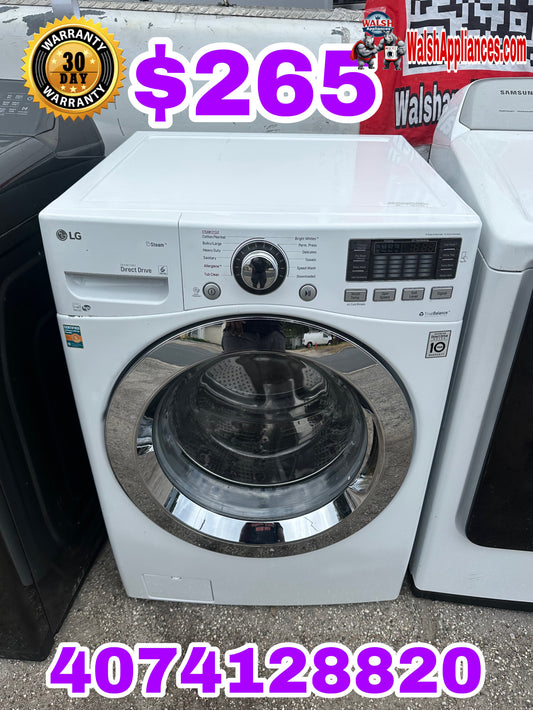 LG Washer - White - 27 Inch 4.5 cu. ft. Front Load Washer with Steam