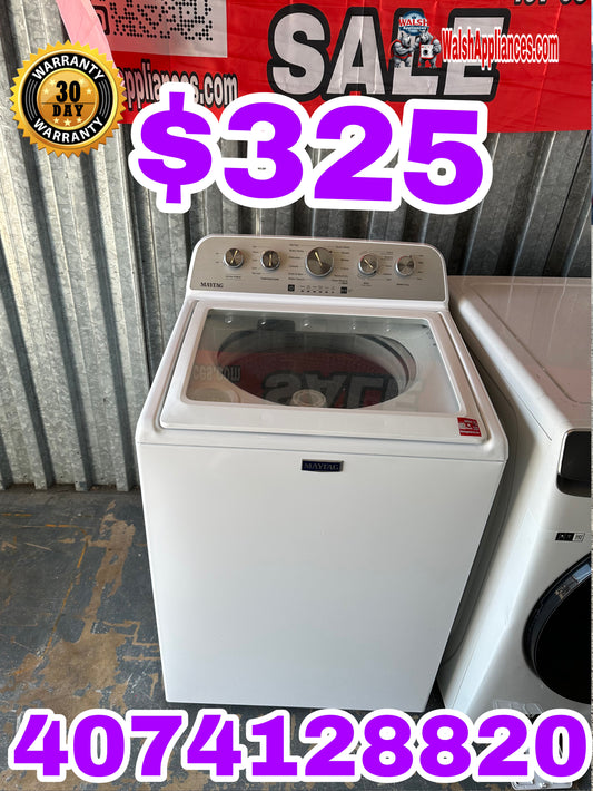 Maytag Washer - White - 28 Inch Top Load Smart Washer