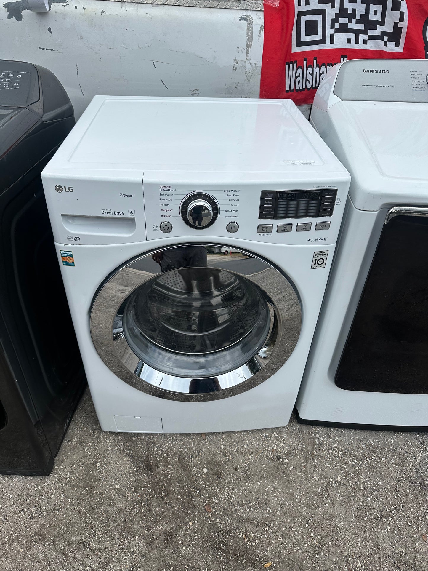 LG Washer - White - 27 Inch 4.5 cu. ft. Front Load Washer with Steam