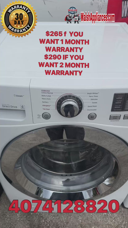 LG Washer - White - 27 Inch 4.5 cu. ft. Front Load Washer with Steam