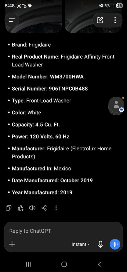 LG 4.5 Cu. Ft. Ultra Large Capacity Front Load Washer