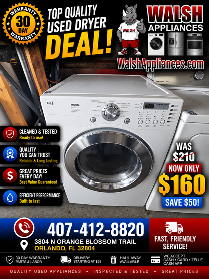 LG DLE5977W Electric Dryer
