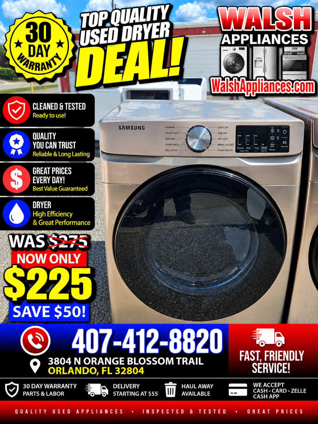 Samsung 7.5 cu. ft. Smart Electric Dryer with Sensor Dry