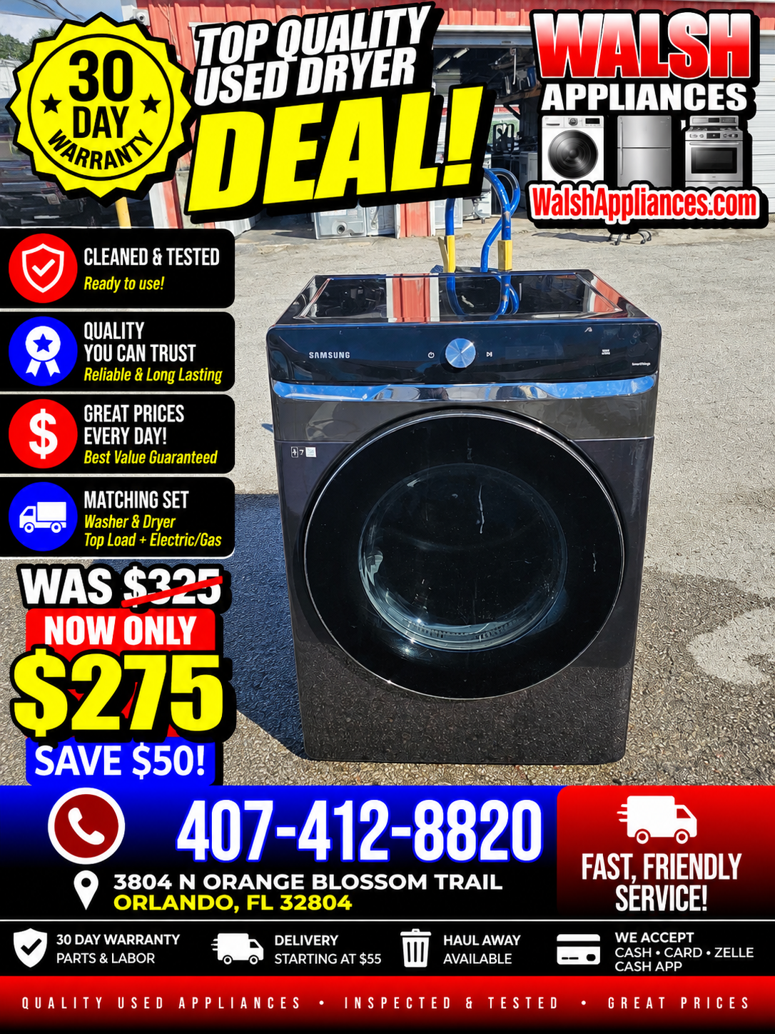 Samsung 7.4 Cu. Ft. Smart Electric Dryer with Steam Sanitize+