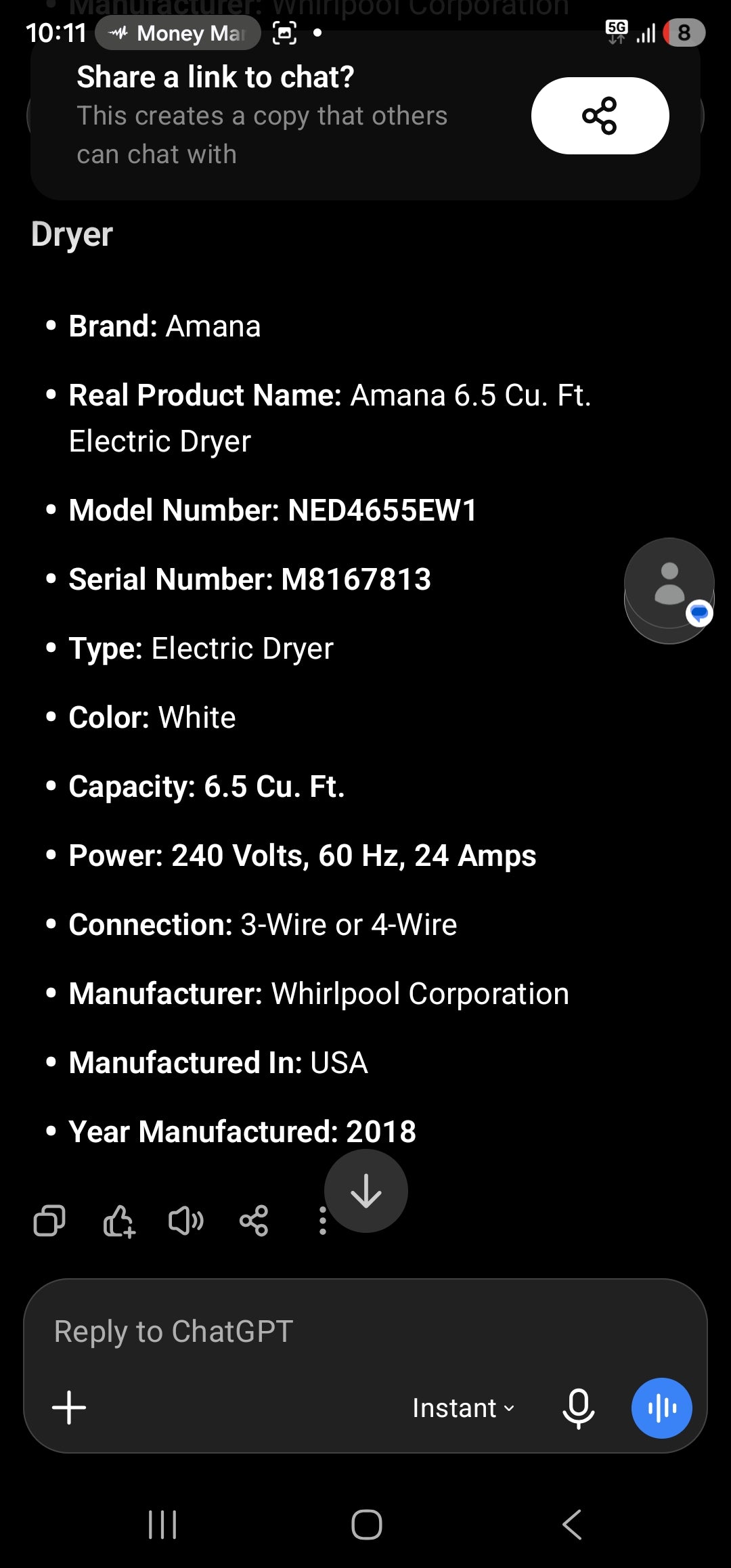Amana Washer And Electruc Dryer Set