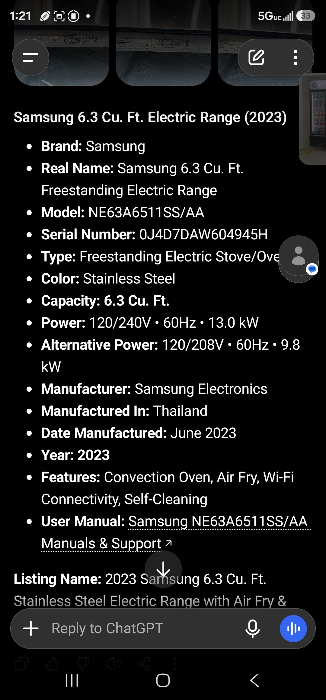 Samsung 6.3 Cu. Ft. Freestanding Electric Range