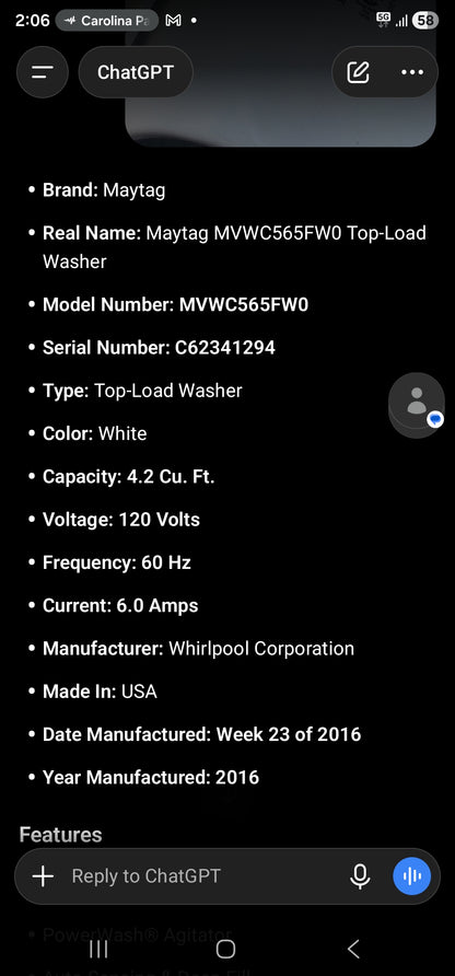 Maytag MVWC565FW0 Top-Load Washer