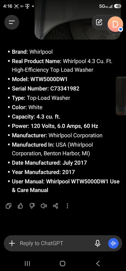 Whirlpool Washer And Electric Dryer Set