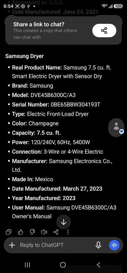 Samsung 7.5 cu. ft. Smart Electric Dryer with Sensor Dry