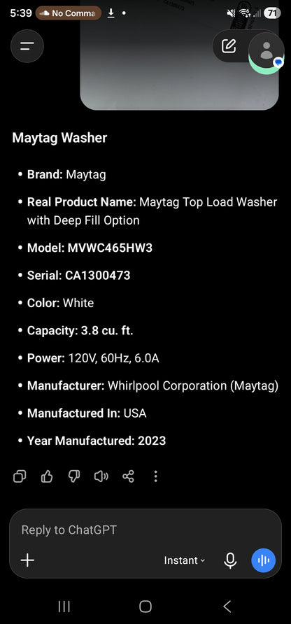 Maytag Top Load Washer with Deep Fill Option