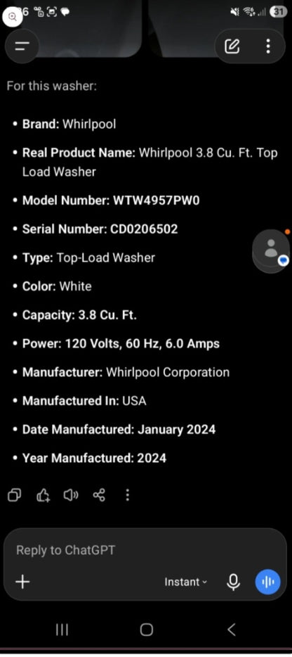 Whirlpool Washer And Electric Dtyer Set