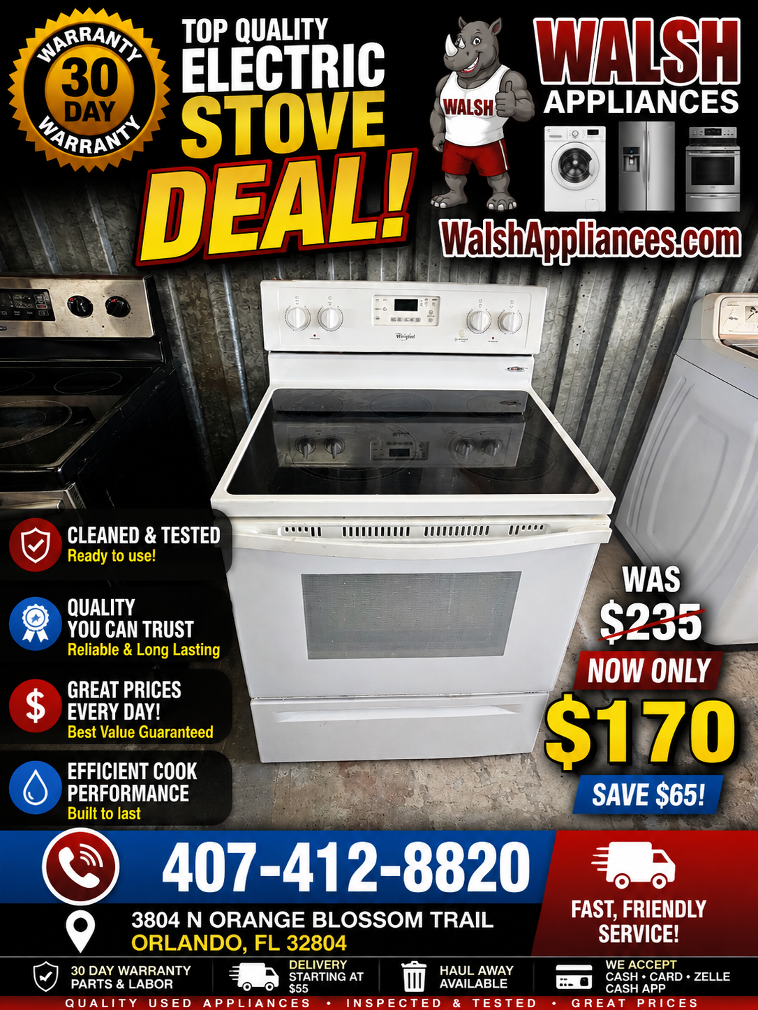 Whirlpool 30" Freestanding Electric Range
