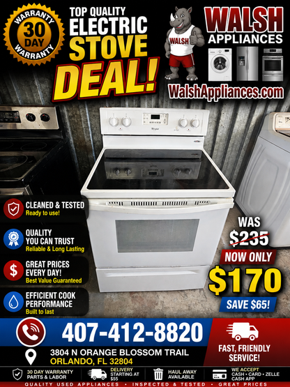 Whirlpool 30" Freestanding Electric Range
