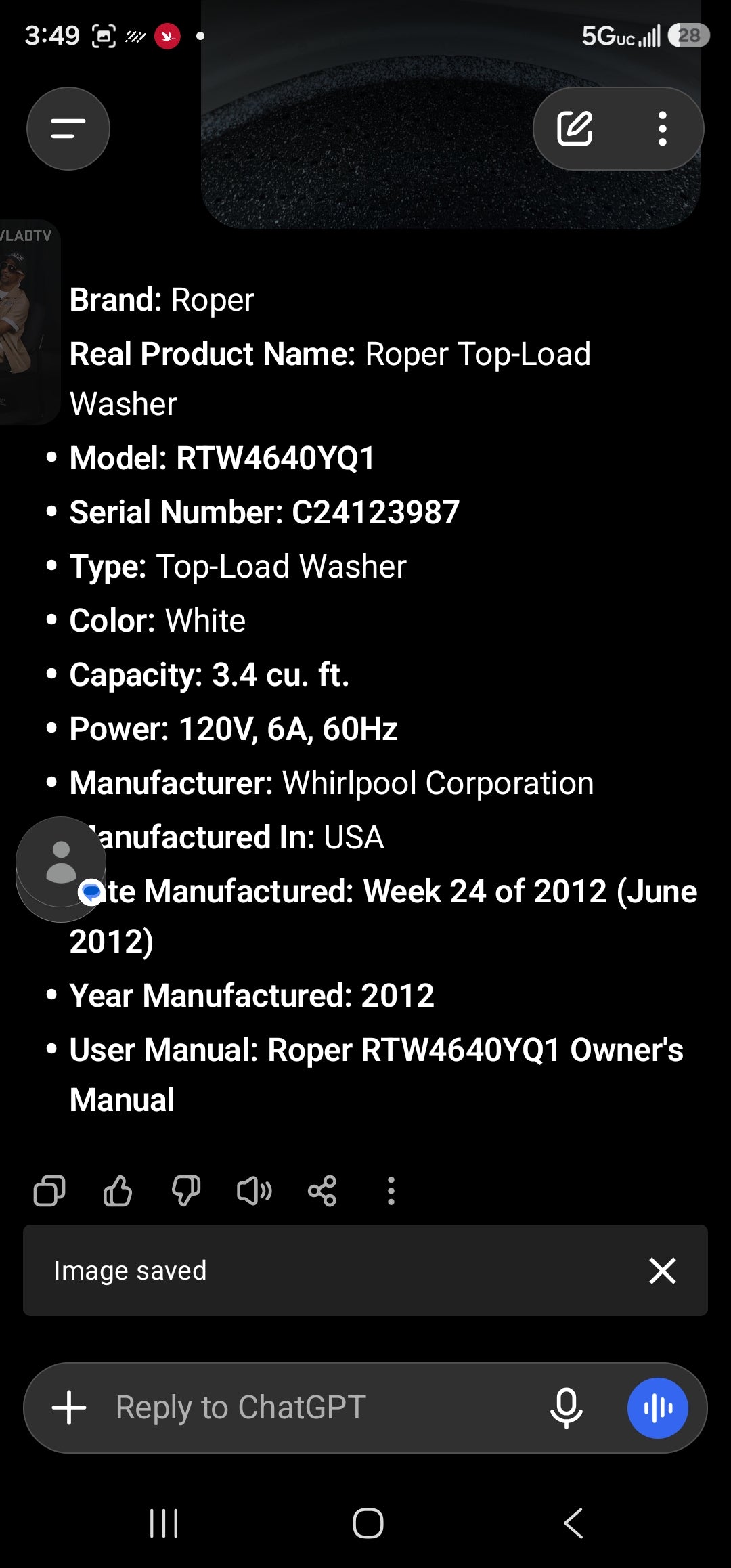 Roper Top-Load Washer