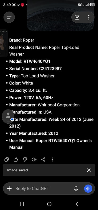 Roper Top-Load Washer